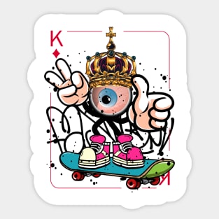 Playing Card King Monster Graffiti Street Art Sticker